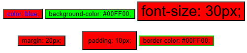 Voorbeeld CSS eigenschappen
