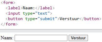 Voorbeeld van HTML formulier code