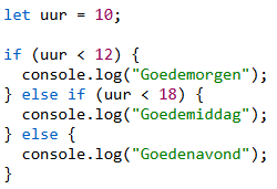 if, else if en else voorbeeld