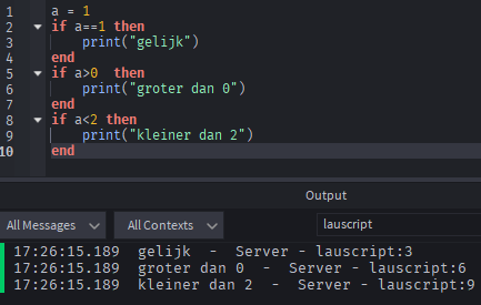 Lua operators