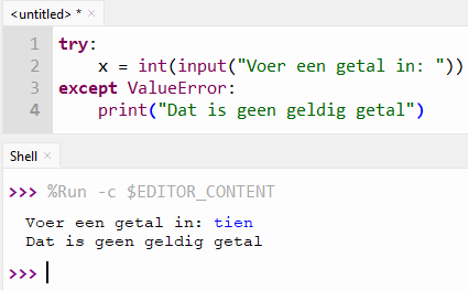 Python exceptions